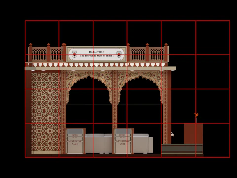 Exhibition Stand 10x5 3Sides D3V1 3D Model