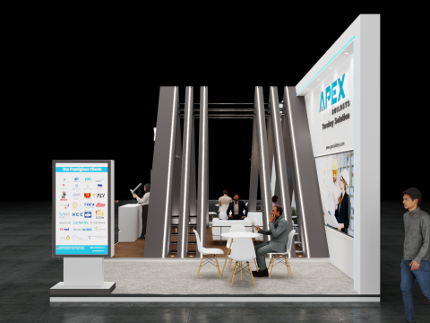 Exhibition Stand 10x5 3Sides D1V1 3D 모델