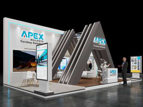 Exhibition Stand 10x5 3Sides D1V1 3D 모델