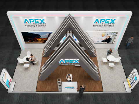 Exhibition Stand 10x5 3Sides D1V1 3D 모델