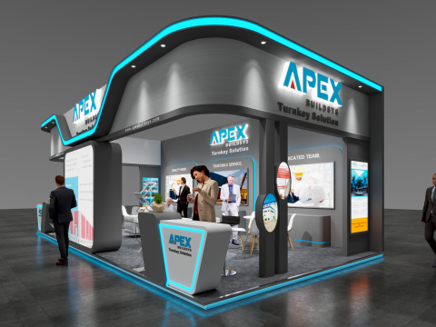 Exhibition Stand 10x5 3Sides D2V1 Modelo 3D