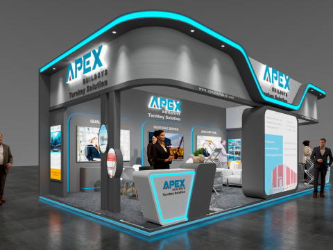 Exhibition Stand 10x5 3Sides D2V1 Modelo 3D