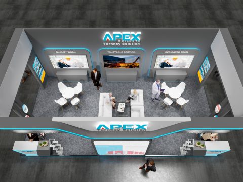 Exhibition Stand 10x5 3Sides D2V1 Modelo 3D
