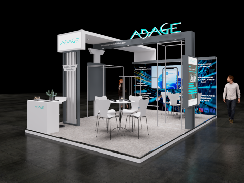 Exhibition Stand 6x4 3Sides D1V1 3D Model