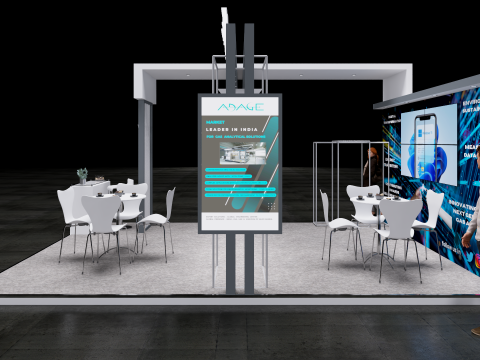 Exhibition Stand 6x4 3Sides D1V1 3D-Modell