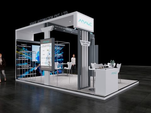 Exhibition Stand 6x4 3Sides D1V1 3D-Modell