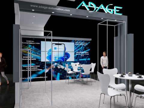 Exhibition Stand 6x4 3Sides D1V1 3D-Modell