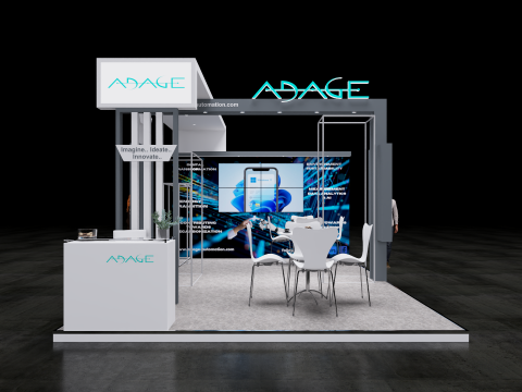 Exhibition Stand 6x4 3Sides D1V1 3D-Modell
