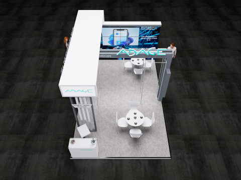 Exhibition Stand 6x4 3Sides D1V1 3D-Modell
