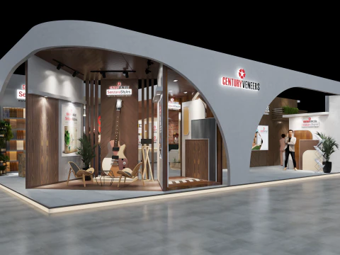 Exhibition Stand 20x15 4Sides D1V1 3D Model