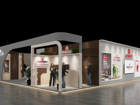 Exhibition Stand 20x15 4Sides D1V1 Modelo 3D