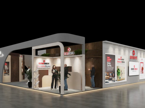 Exhibition Stand 20x15 4Sides D1V1 3D Model