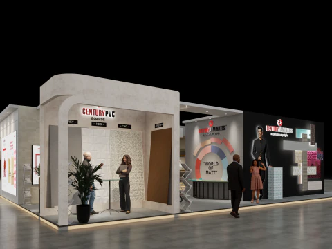 Exhibition Stand 20x15 4Sides D1V1 3D Model