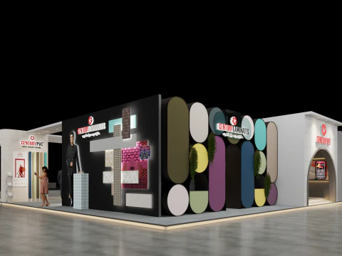 Exhibition Stand 20x15 4Sides D1V1 3D Model