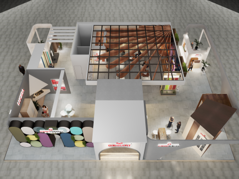 Exhibition Stand 20x15 4Sides D1V1 Modelo 3D