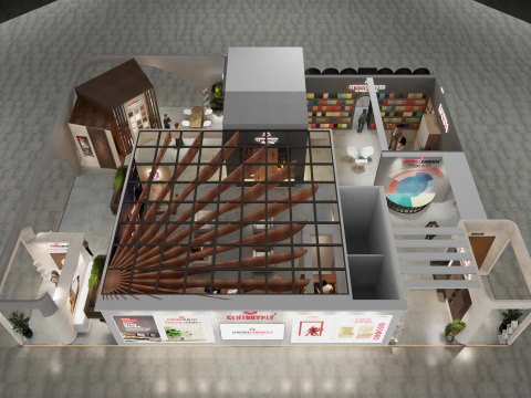 Exhibition Stand 20x15 4Sides D1V1 3D Model
