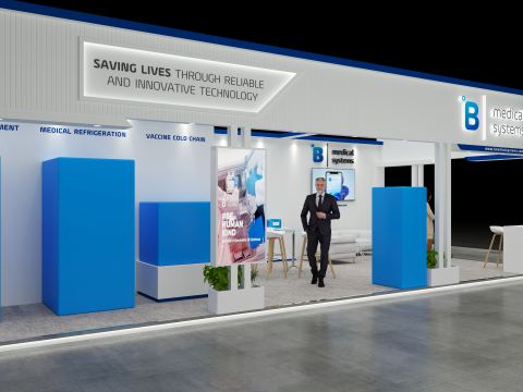 Exhibition Stand 11x5 2Sides D1V1 3D Model