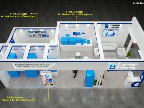 Exhibition Stand 11x5 2Sides D1V1 3D Model