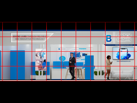 Exhibition Stand 11x5 2Sides D1V1 3D Model