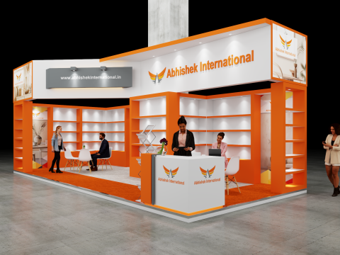 Exhibition Stand 9x4 2Sides D1V1 Modèle 3D