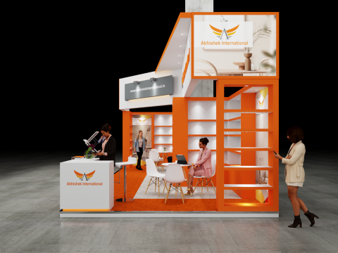 Exhibition Stand 9x4 2Sides D1V1 Modello 3D