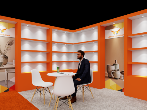 Exhibition Stand 9x4 2Sides D1V1 Modello 3D