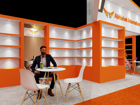 Exhibition Stand 9x4 2Sides D1V1 Modello 3D