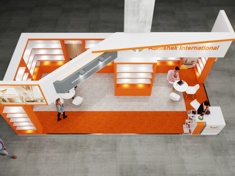Exhibition Stand 9x4 2Sides D1V1 Modello 3D