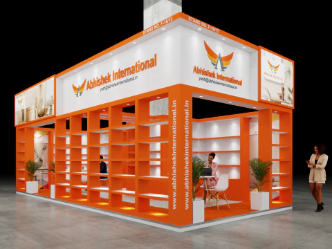 Stand de exposição 9x4 2Lados D2V1 Modelo 3D