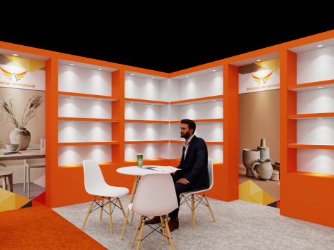 Exhibition Stand 9x4 2Sides D2V1 Model 3D