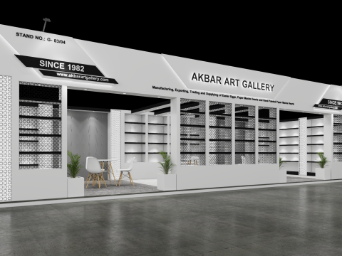 Exhibition Stand 12x4 1Side D1V1 3D Model