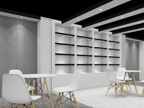 Exhibition Stand 12x4 1Side D1V1 3D Model