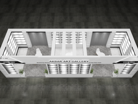 Exhibition Stand 12x4 1Side D1V1 3D Model