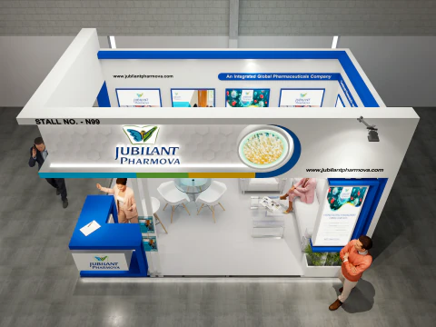 Exhibition Stand 5x3 2Sides D2V1 3D Model