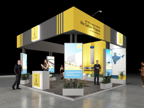 Exhibition Stand 6x6 3Sides D1V1 3D Model