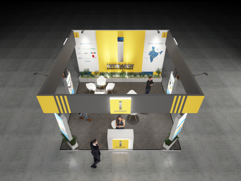 Exhibition Stand 6x6 3Sides D1V1 3D 模型