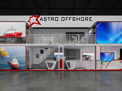 Exhibition Stand 15x3 3Sides D1V1 3D मॉडल