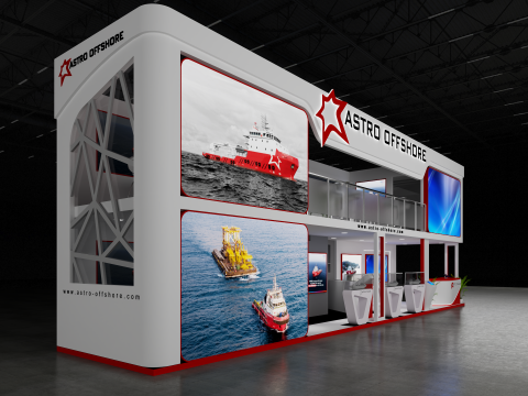 Exhibition Stand 15x3 3Sides D1V1 3D मॉडल