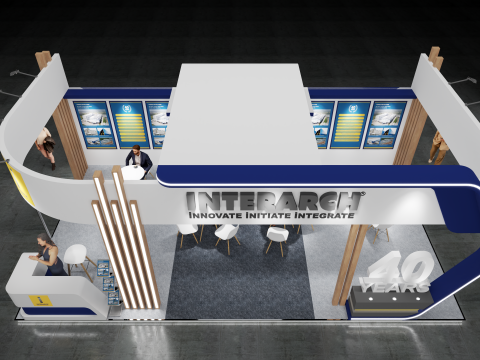 Exhibition Stand 9x5 3Sides D2V1 3D Model