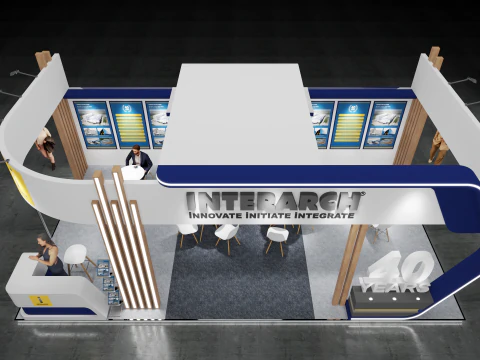 Exhibition Stand 9x5 3Sides D2V1 3D Model