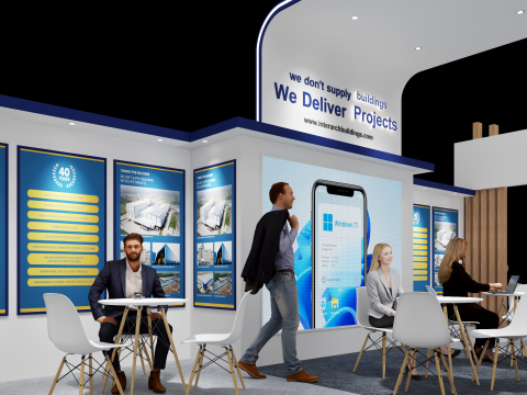 Exhibition Stand 9x5 3Sides D2V1 3D Model