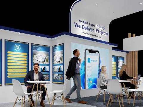 Exhibition Stand 9x5 3Sides D2V1 3D Model