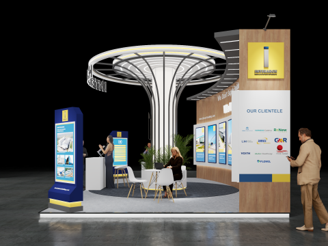 Exhibition Stand 9x5 3Sides D4V1 Modelo 3D