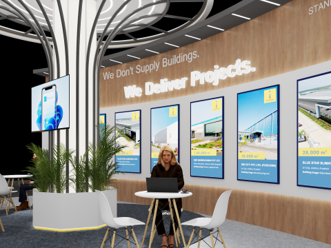 Exhibition Stand 9x5 3Sides D4V1 Modelo 3D