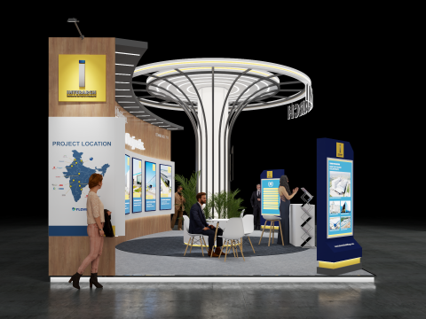 Exhibition Stand 9x5 3Sides D4V1 Modelo 3D
