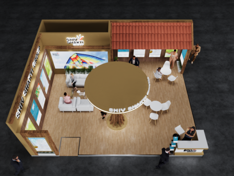 Exhibition Stand 9x7 2Sides D1V1 3D 모델