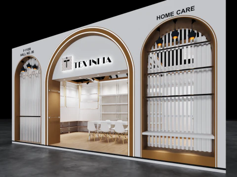 Exhibition Stand 7500x4000 1Side D1V1 3D Model