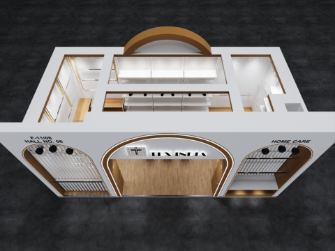 Exhibition Stand 7500x4000 1Side D1V1 3D Model