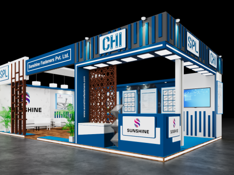 Exhibition Stand 9x5 2Sides D1V1 3Dモデル