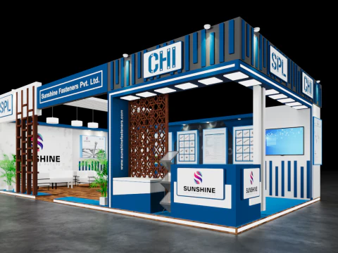 Exhibition Stand 9x5 2Sides D1V1 3D Model